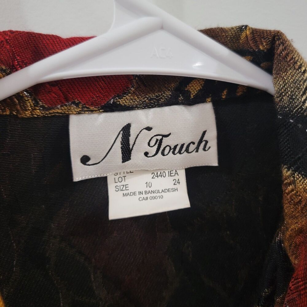 Vintage N Touch Womens‎ Jacket Size 10 Roses Colorful Art Abstract - Picture 8 of 9